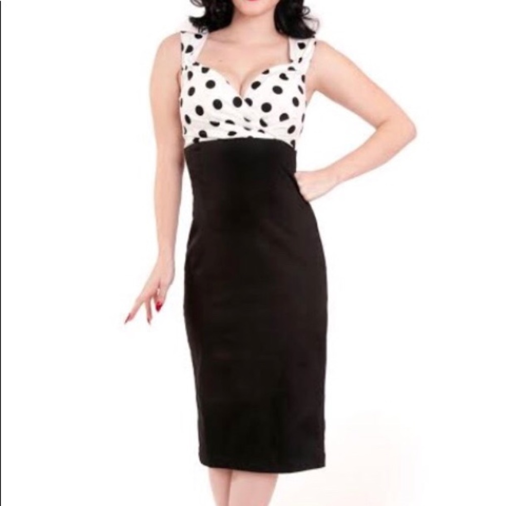 NWT B&W Polka Dot Rock Steady Diva Dress 3x.
